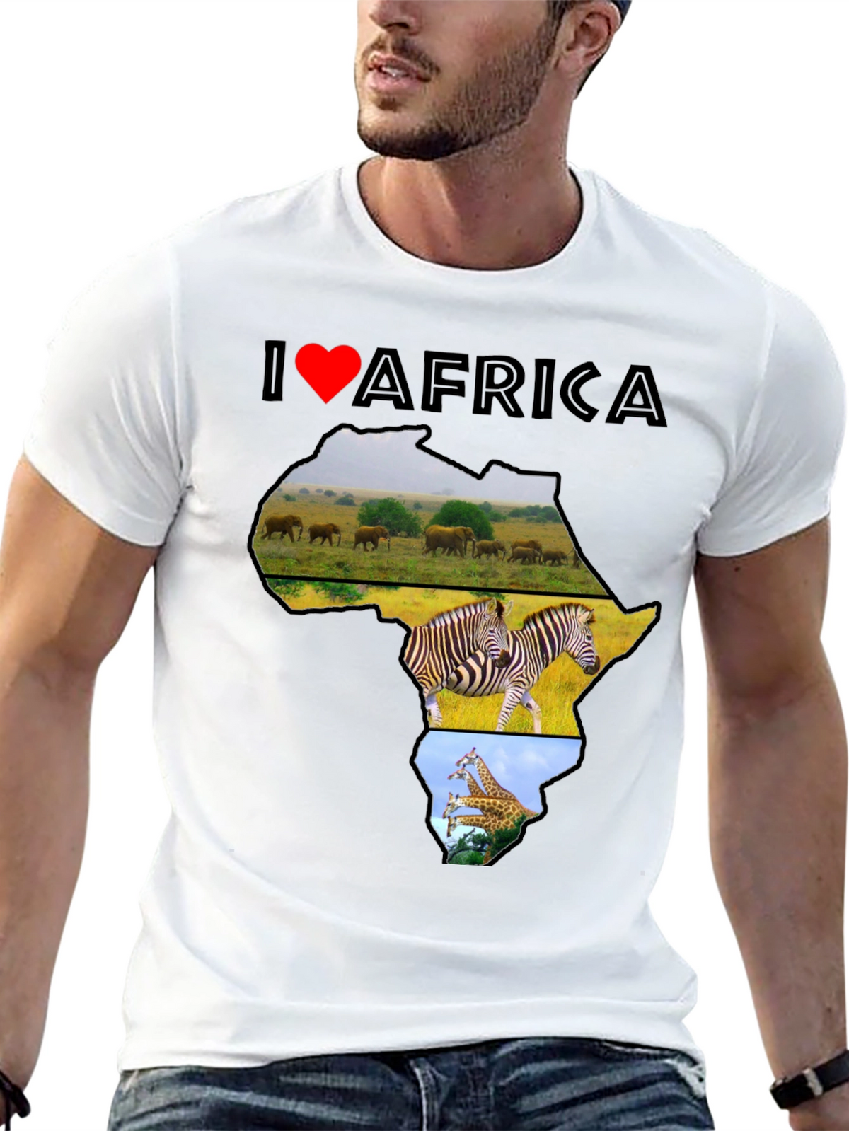 I Love Africa T-Shirt - Wildlife Design