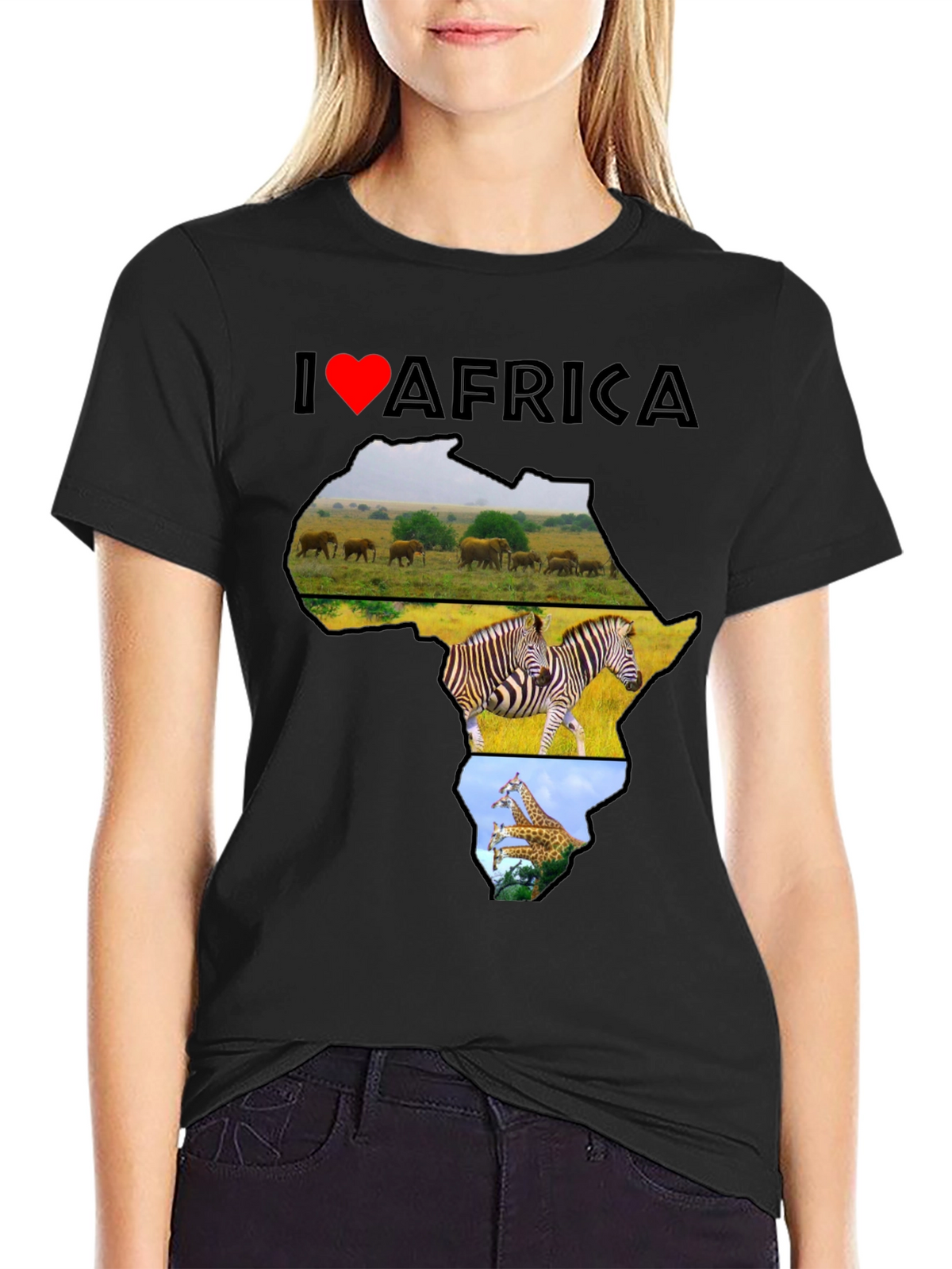 I Love Africa T-Shirt - Wildlife Design