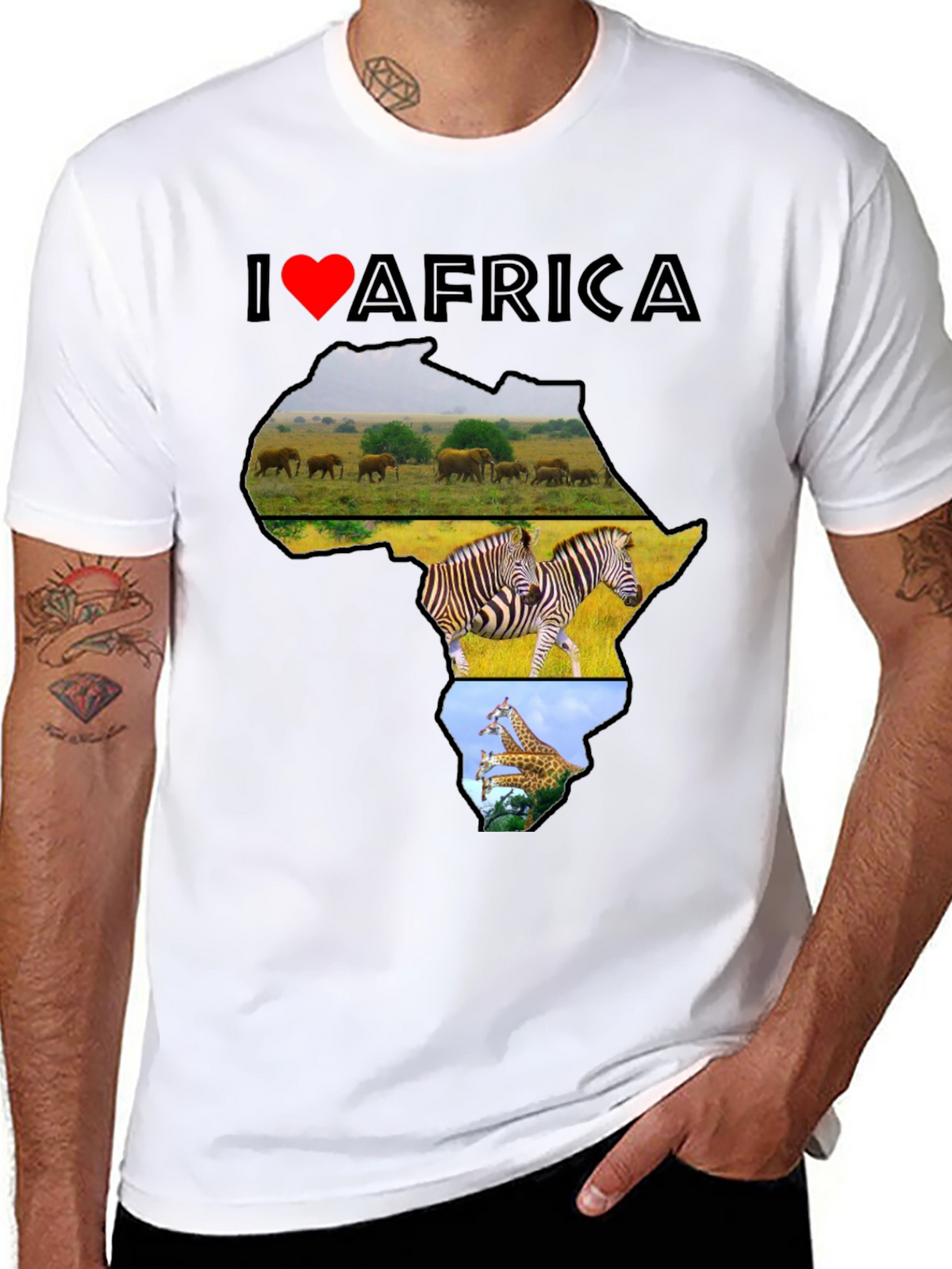 I Love Africa T-Shirt - Wildlife Design