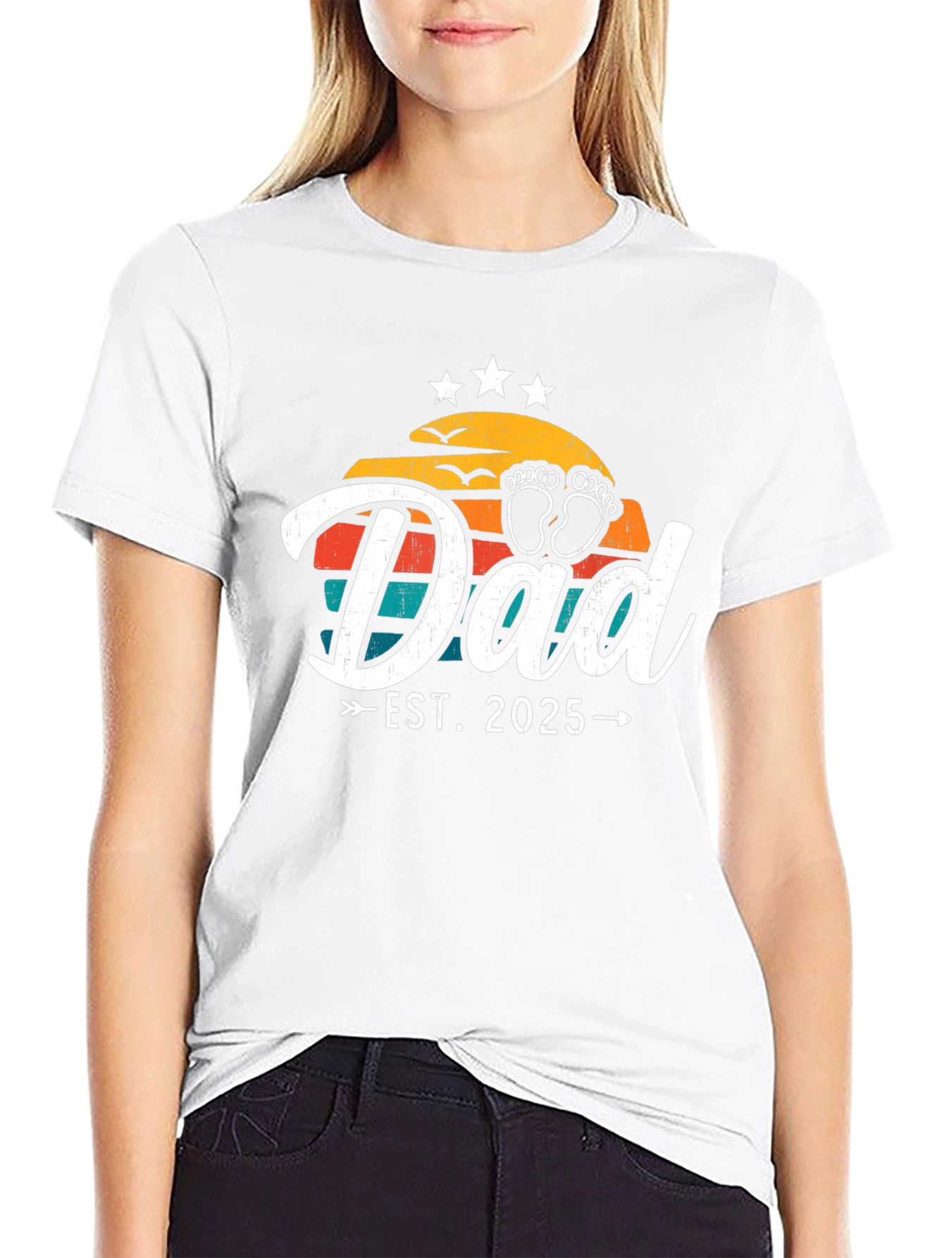 Dad Est. 2025 Black Graphic Tee