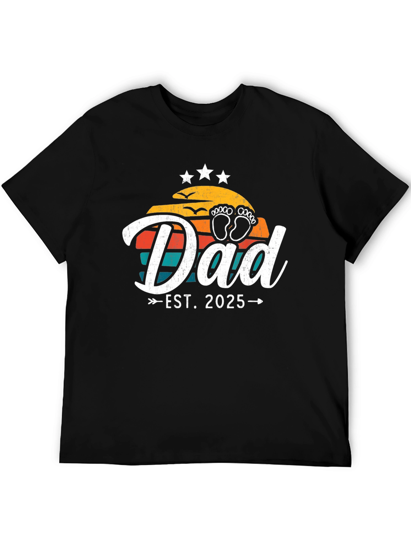 Dad Est. 2025 Black Graphic Tee