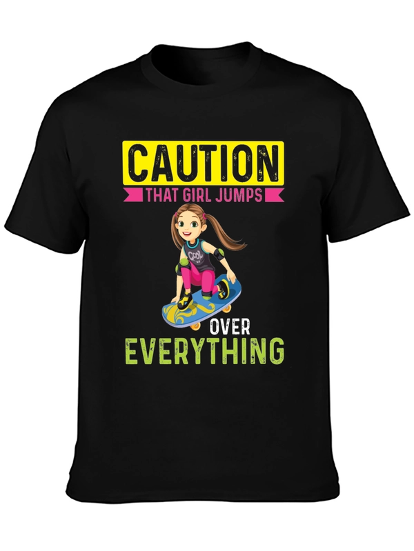 Caution: That Girl Jumps Over Everything Graphic Tee