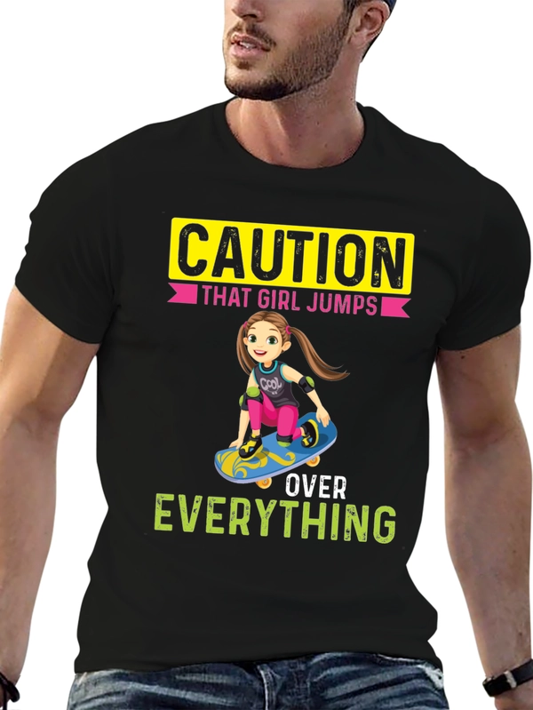 Caution: That Girl Jumps Over Everything Graphic Tee