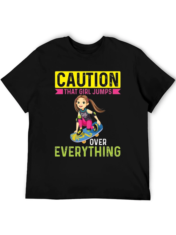 Caution: That Girl Jumps Over Everything Graphic Tee
