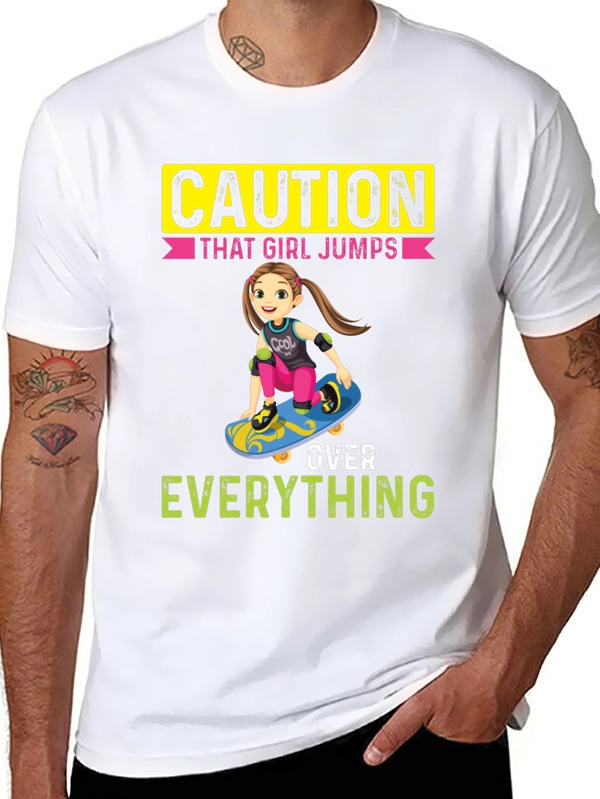 Caution: That Girl Jumps Over Everything Graphic Tee