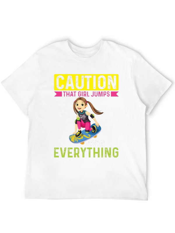 Caution: That Girl Jumps Over Everything Graphic Tee