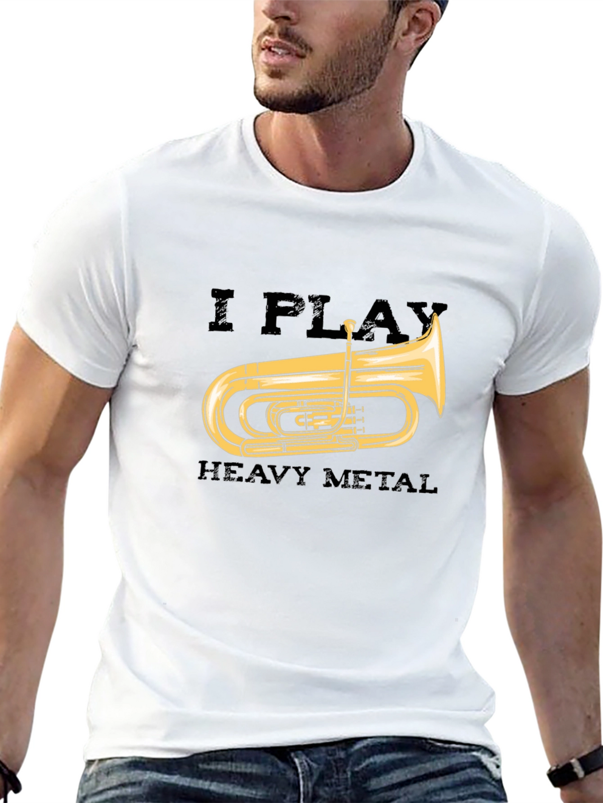 I Play Heavy Metal Tuba Black T-Shirt