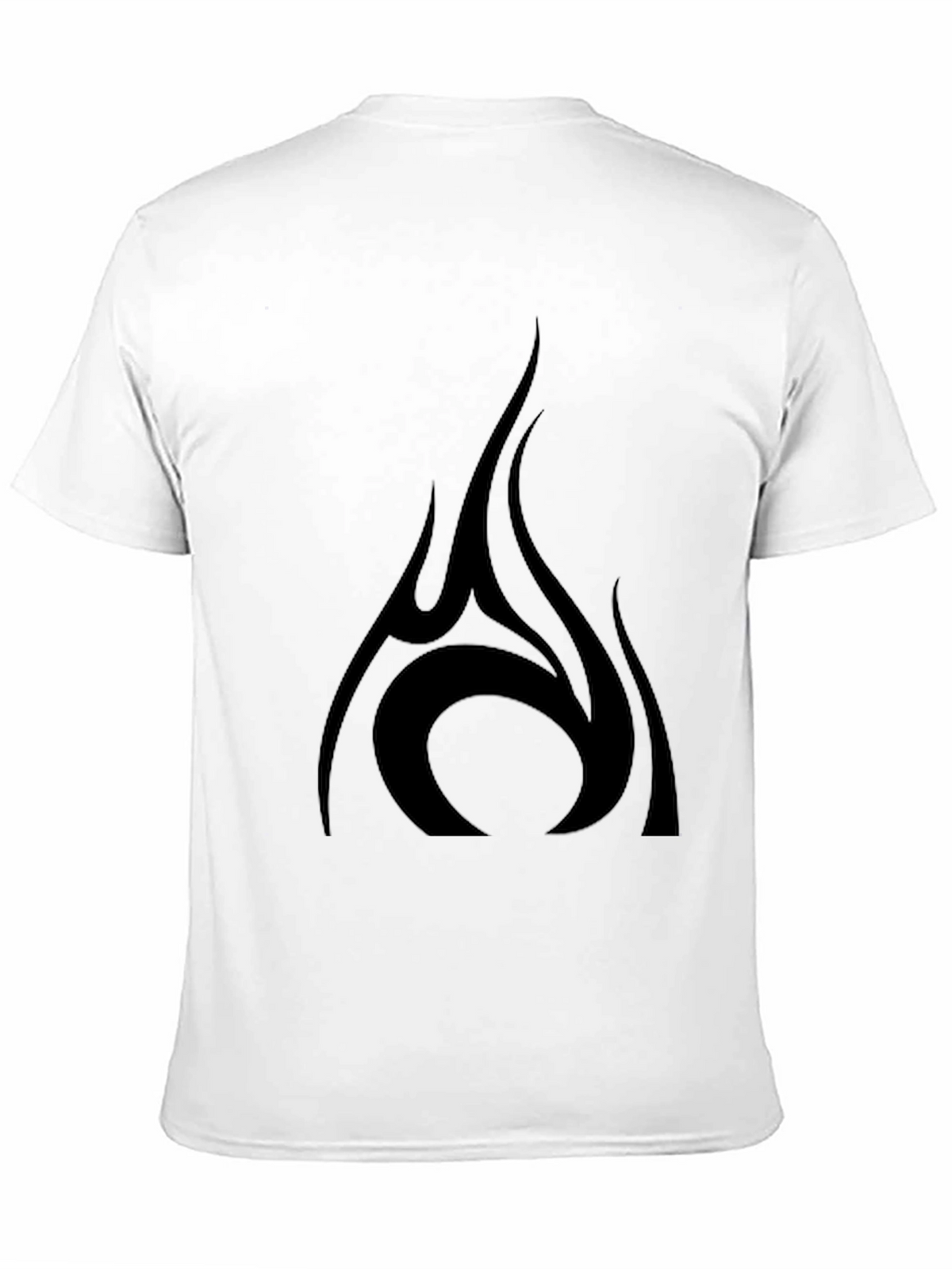 Mens Black T-Shirt with Tribal Flame Design