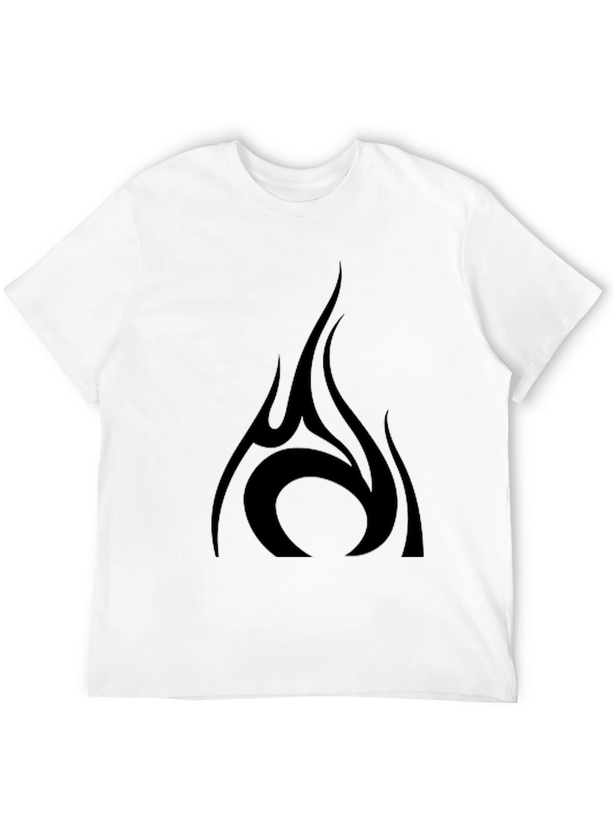 Mens Black T-Shirt with Tribal Flame Design