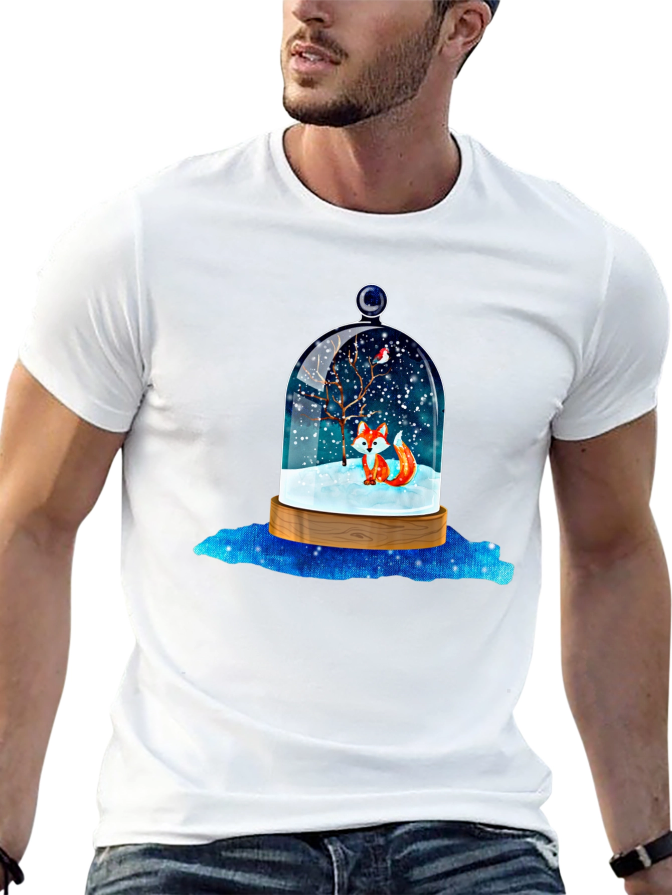 Winter Fox Snow Globe Graphic Tee