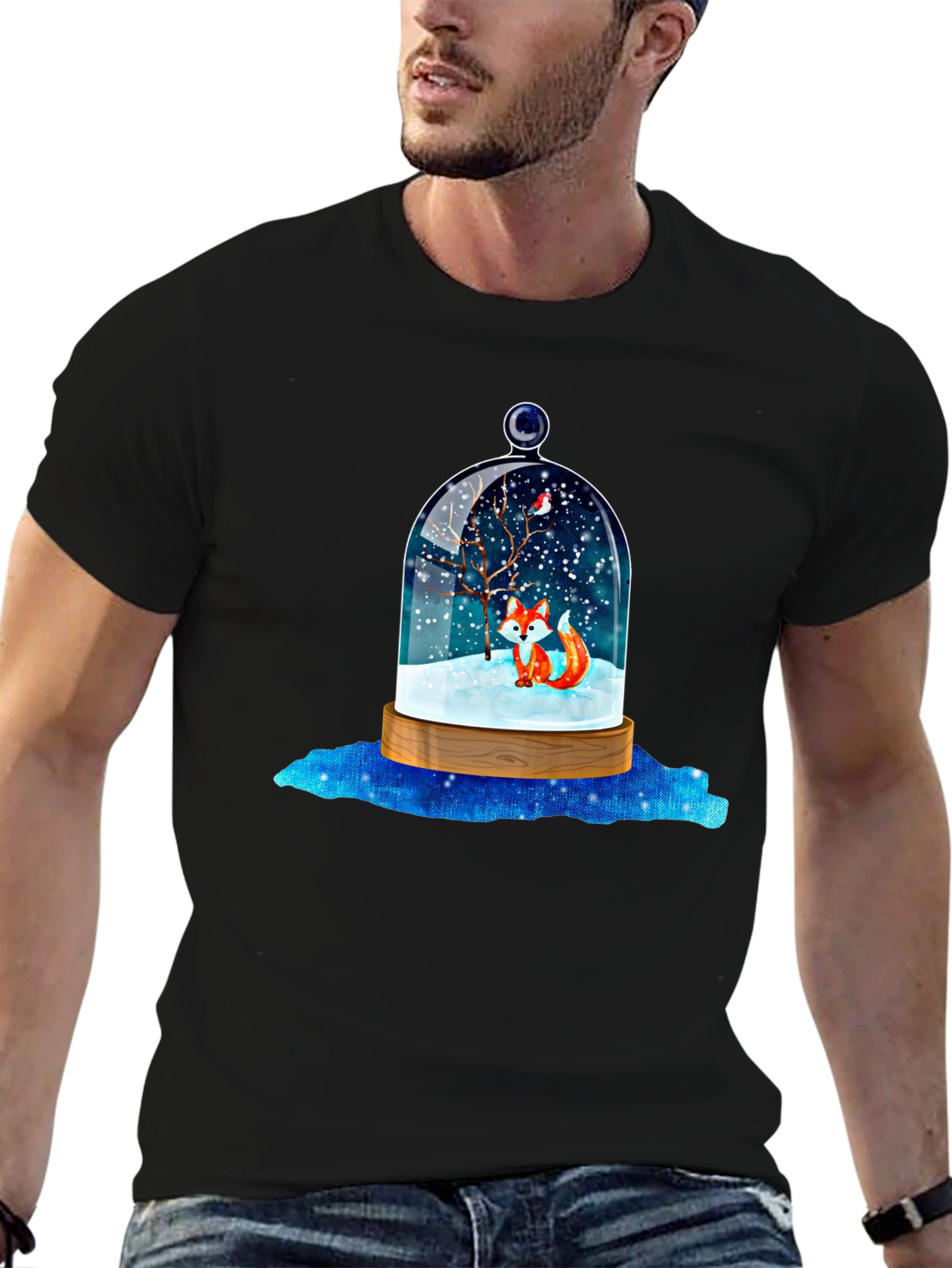 Winter Fox Snow Globe Graphic Tee