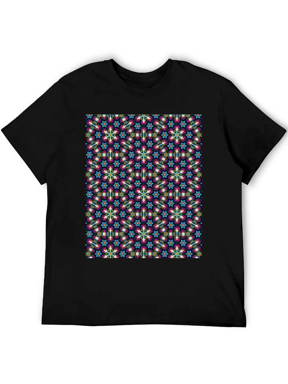 Patterned Graphic Tee - Stylish Black T-Shirt
