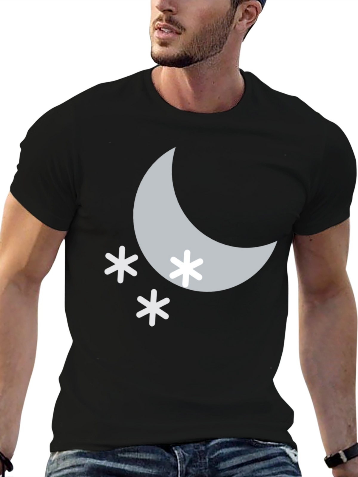 Moon & Stars Black T-Shirt