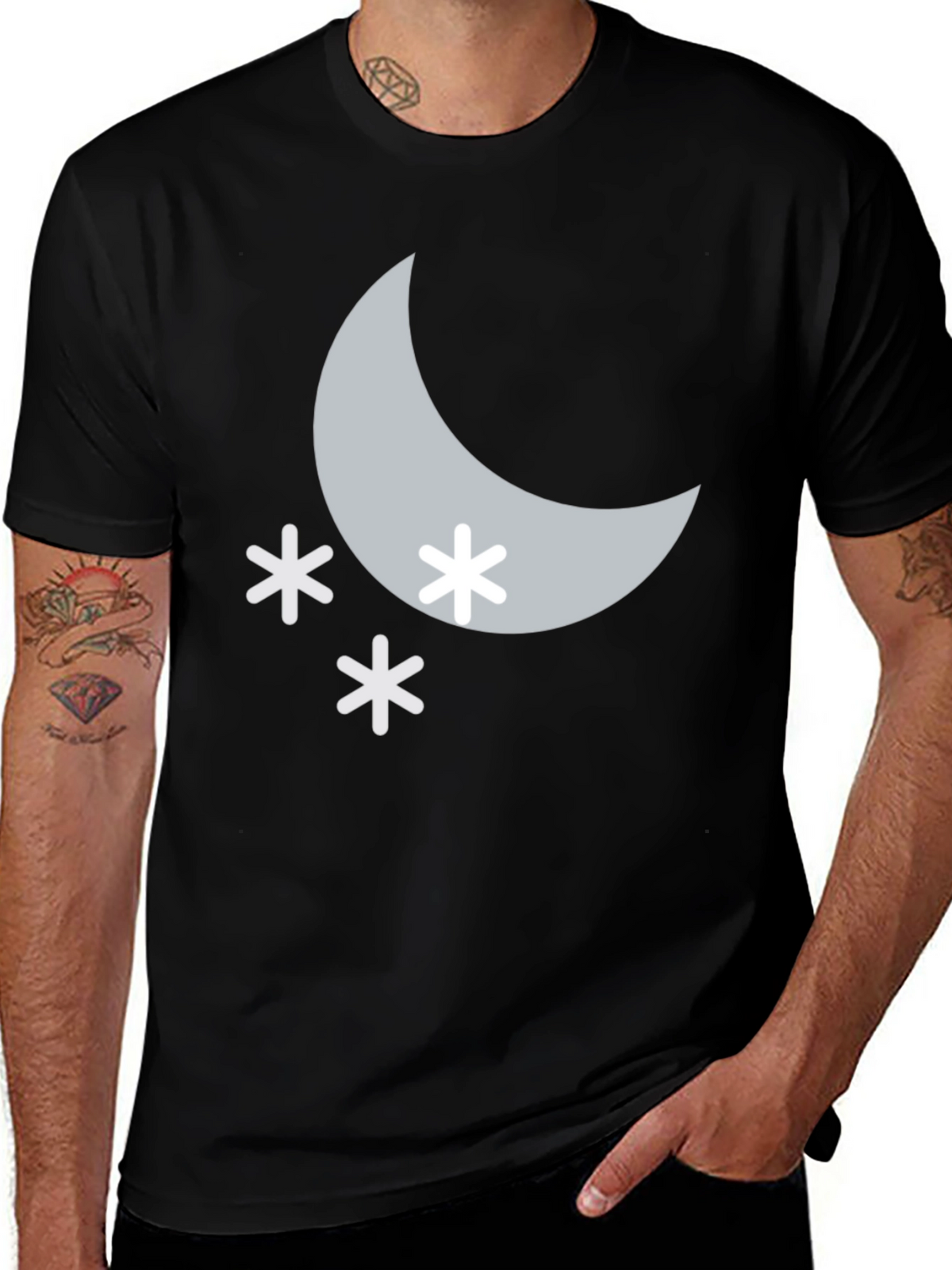 Moon & Stars Black T-Shirt