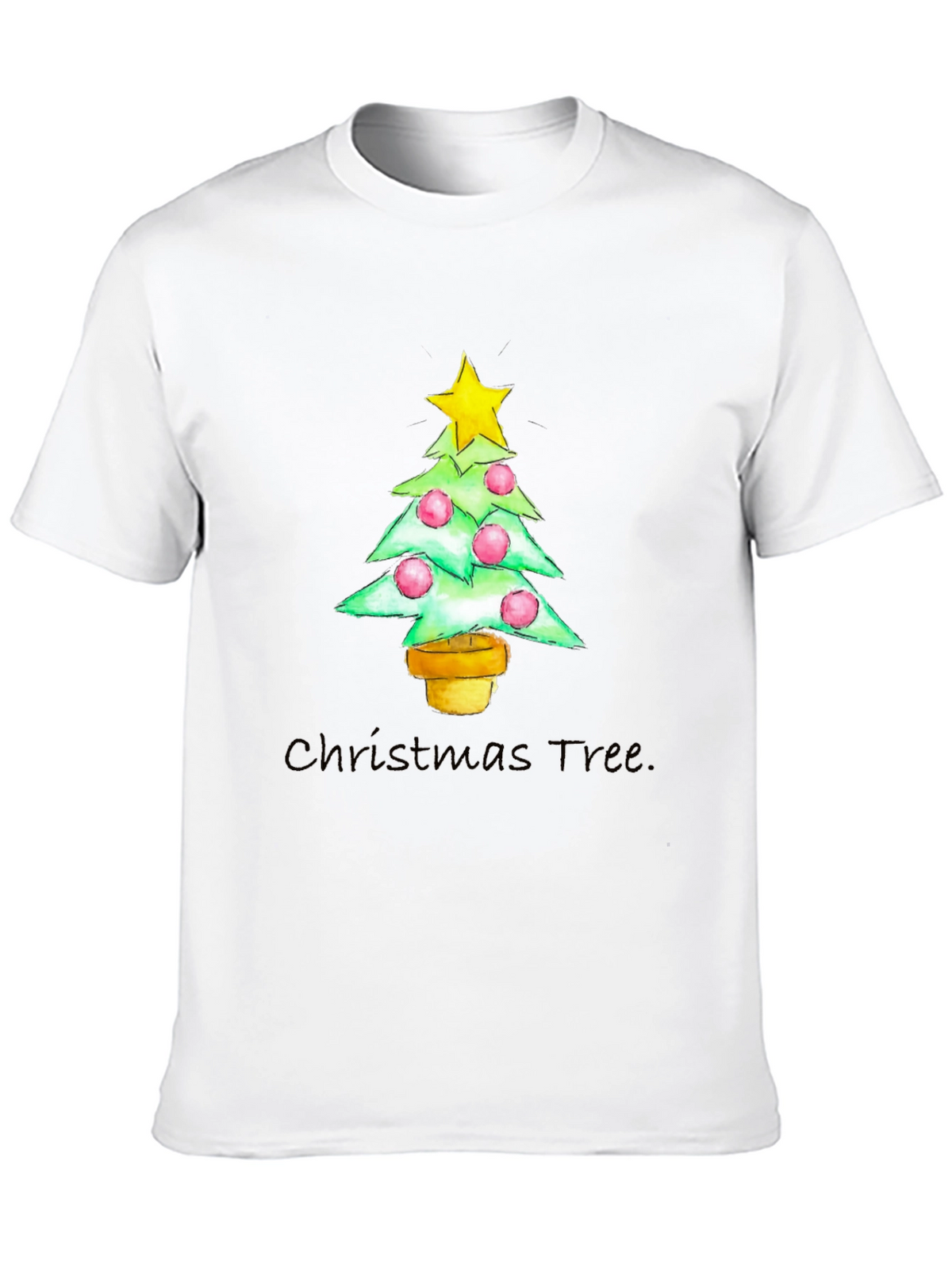 Festive Christmas Tree Graphic Tee - Holiday Apparel