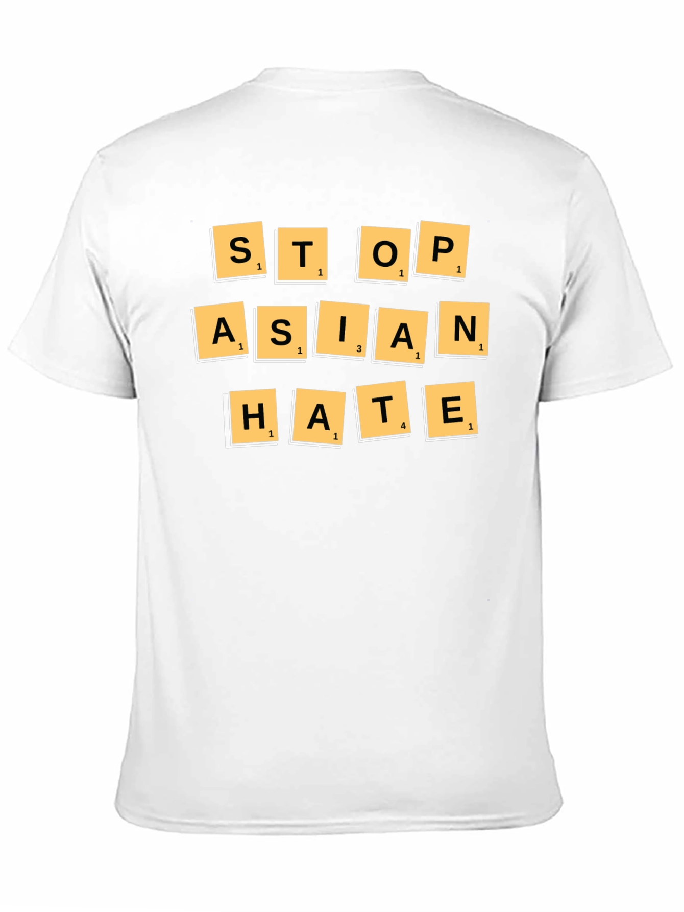 Stop Asian Hate T-Shirt - Scrabble Tile Design