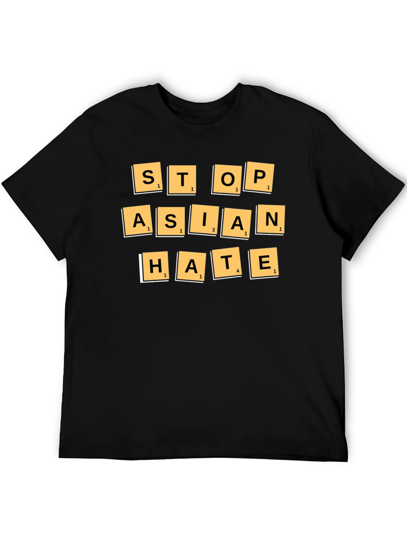 Stop Asian Hate T-Shirt - Scrabble Tile Design