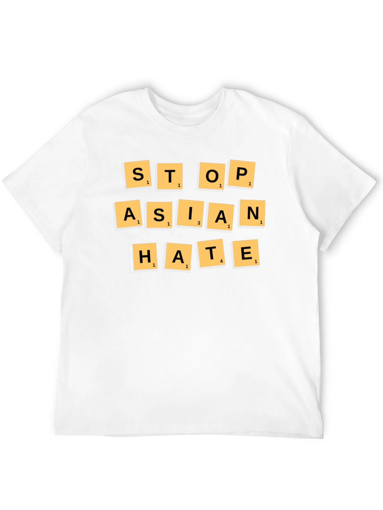 Stop Asian Hate T-Shirt - Scrabble Tile Design