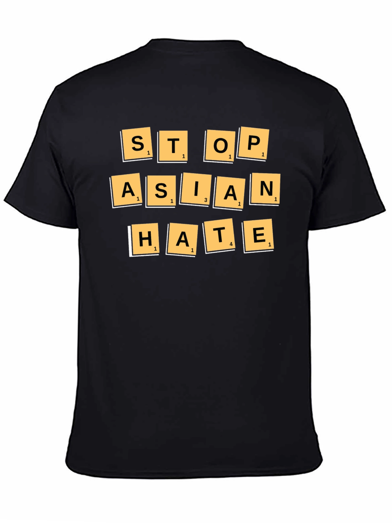Stop Asian Hate T-Shirt - Scrabble Tile Design