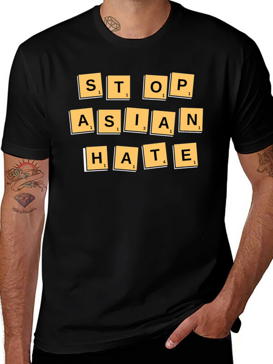 Stop Asian Hate T-Shirt - Scrabble Tile Design