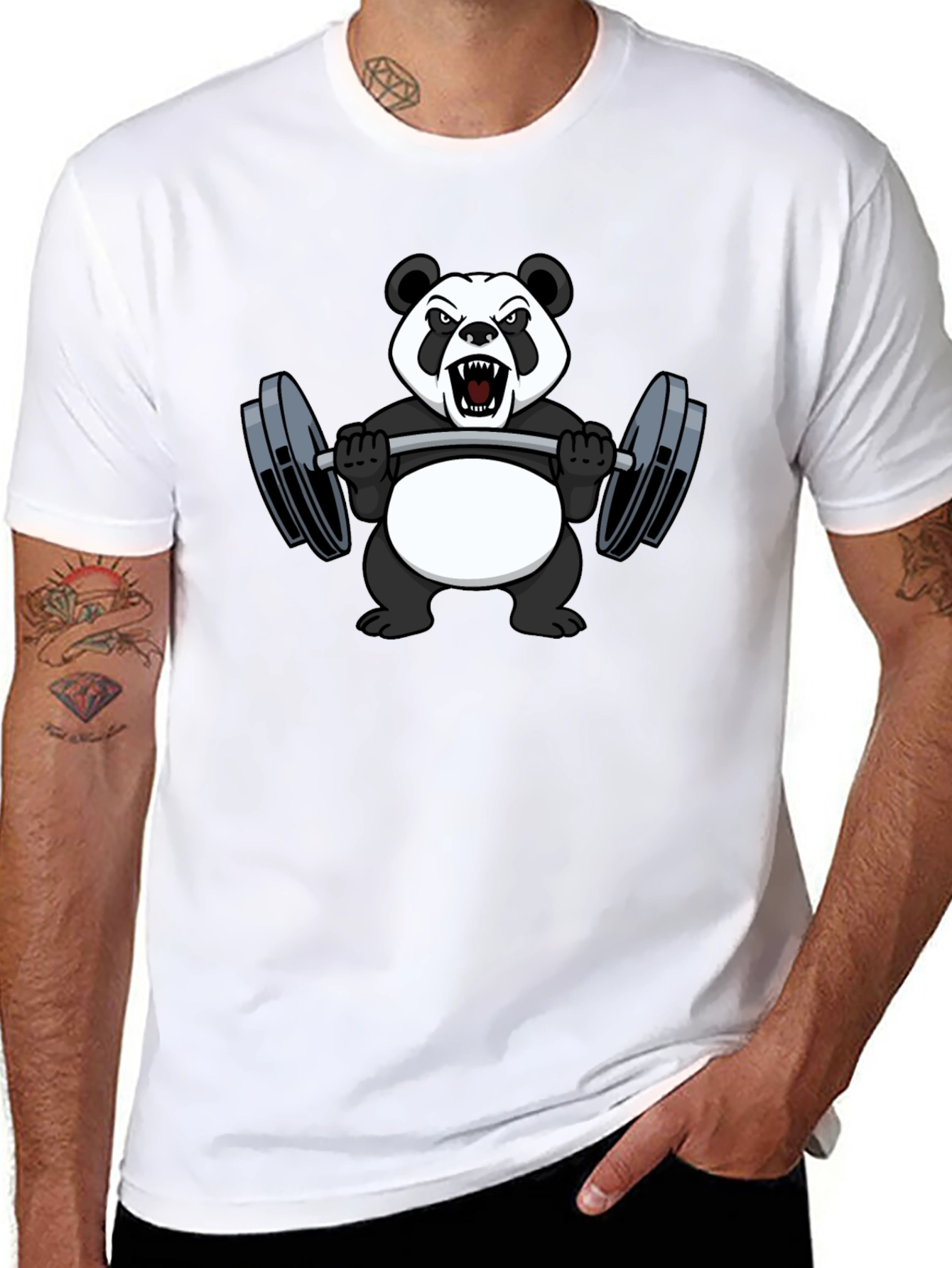 Angry Panda Workout T-Shirt - Black