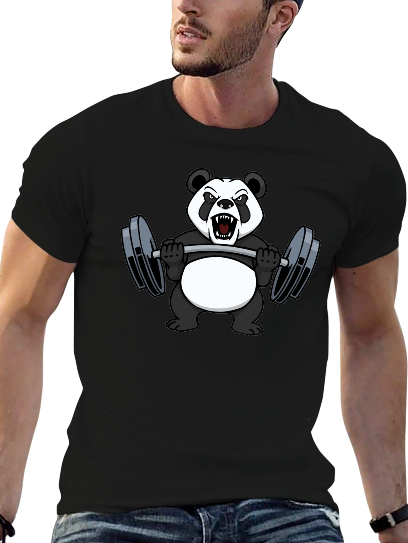 Angry Panda Workout T-Shirt - Black