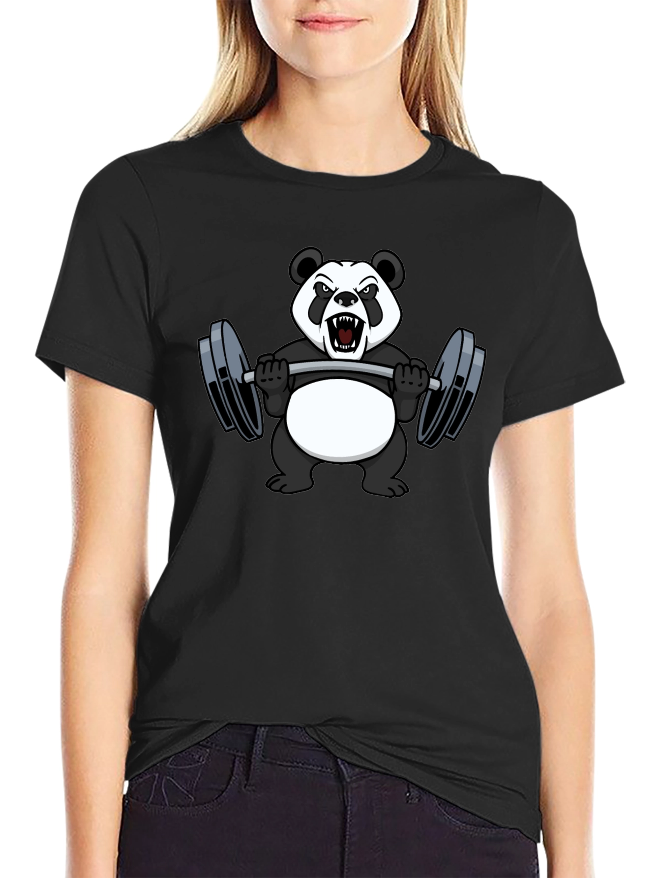 Angry Panda Workout T-Shirt - Black