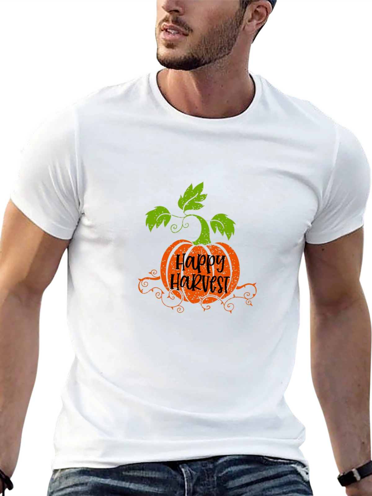 Happy Harvest Pumpkin Graphic T-Shirt