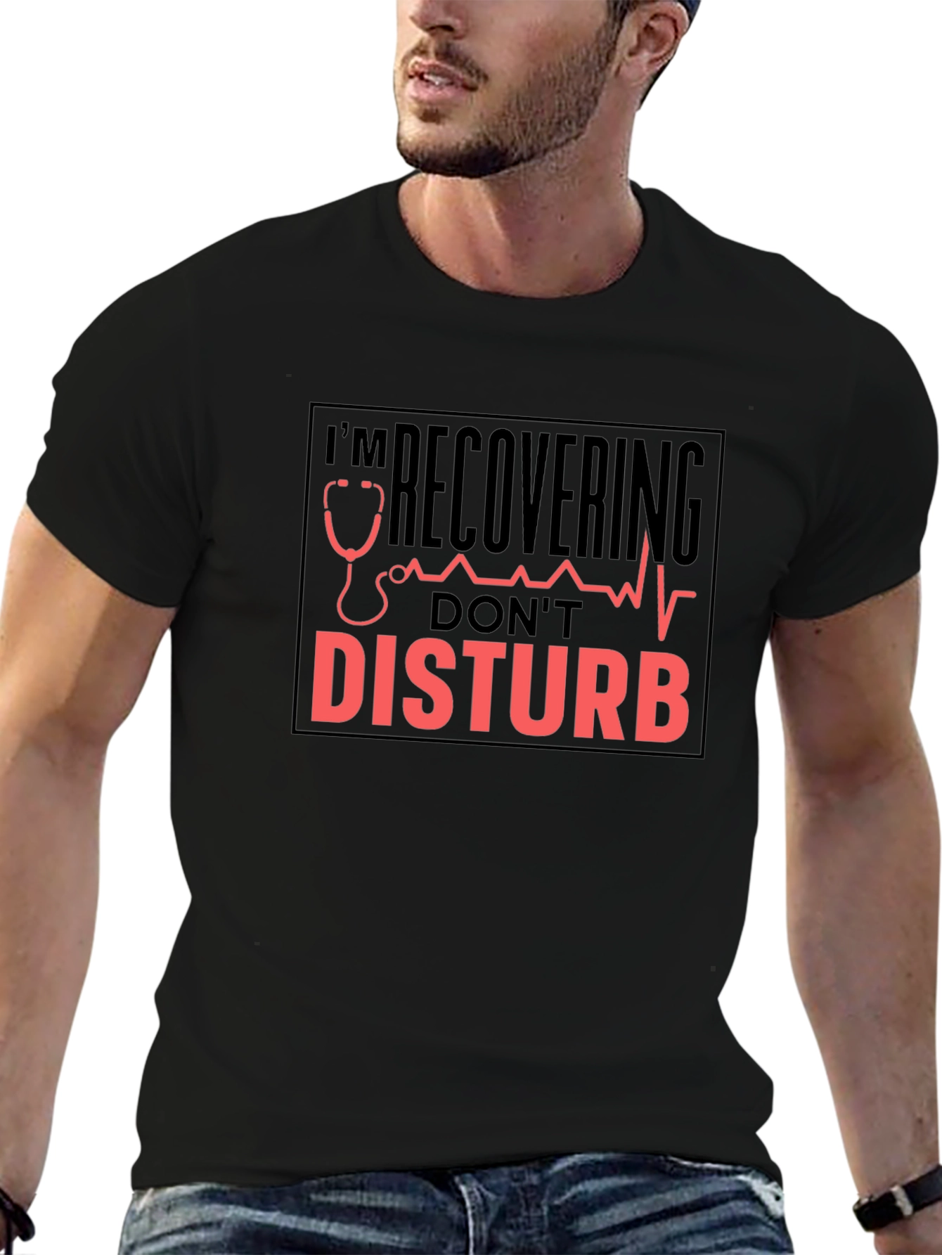Recovering Dont Disturb Black T-Shirt