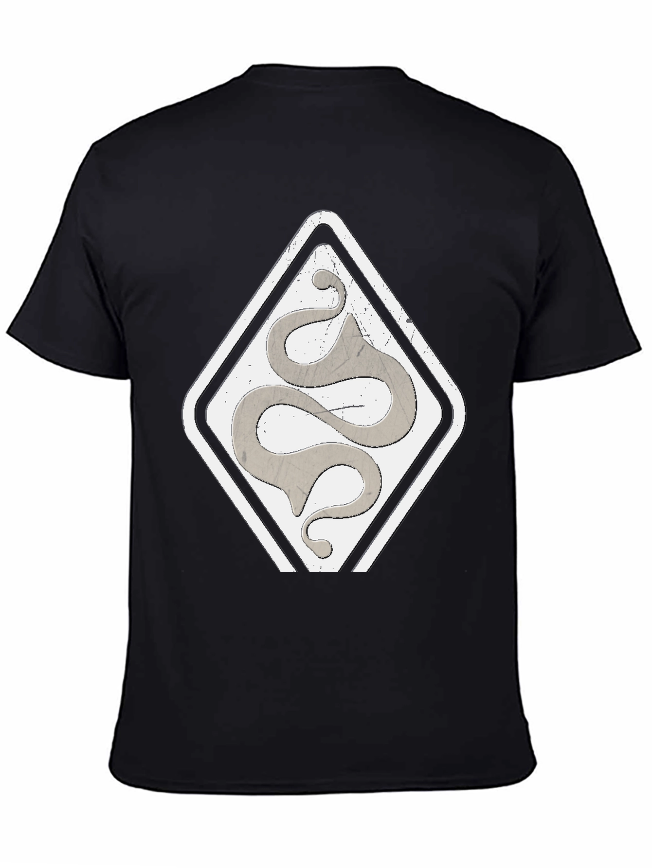 Mens Black T-Shirt with Diamond Snake Logo