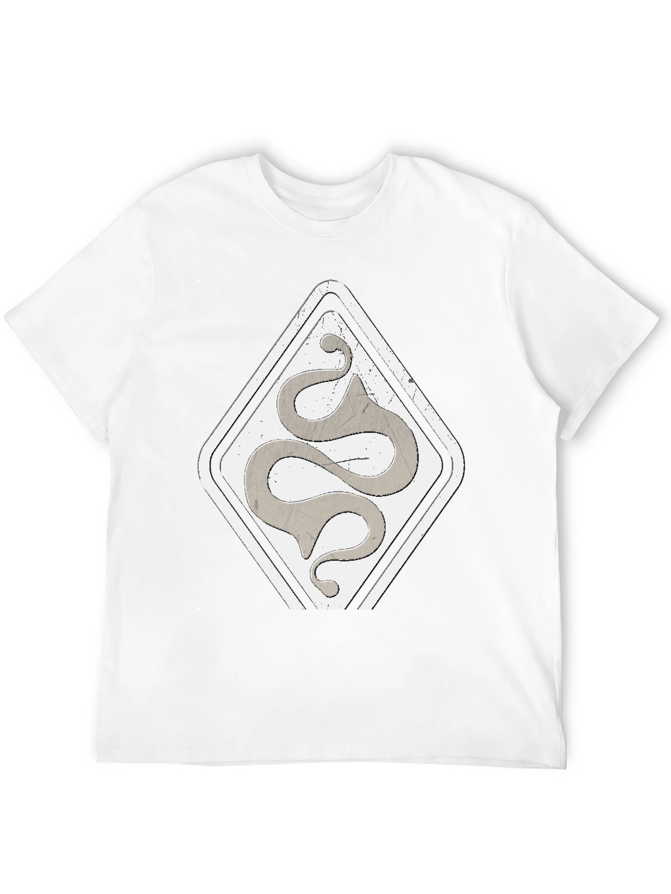 Mens Black T-Shirt with Diamond Snake Logo