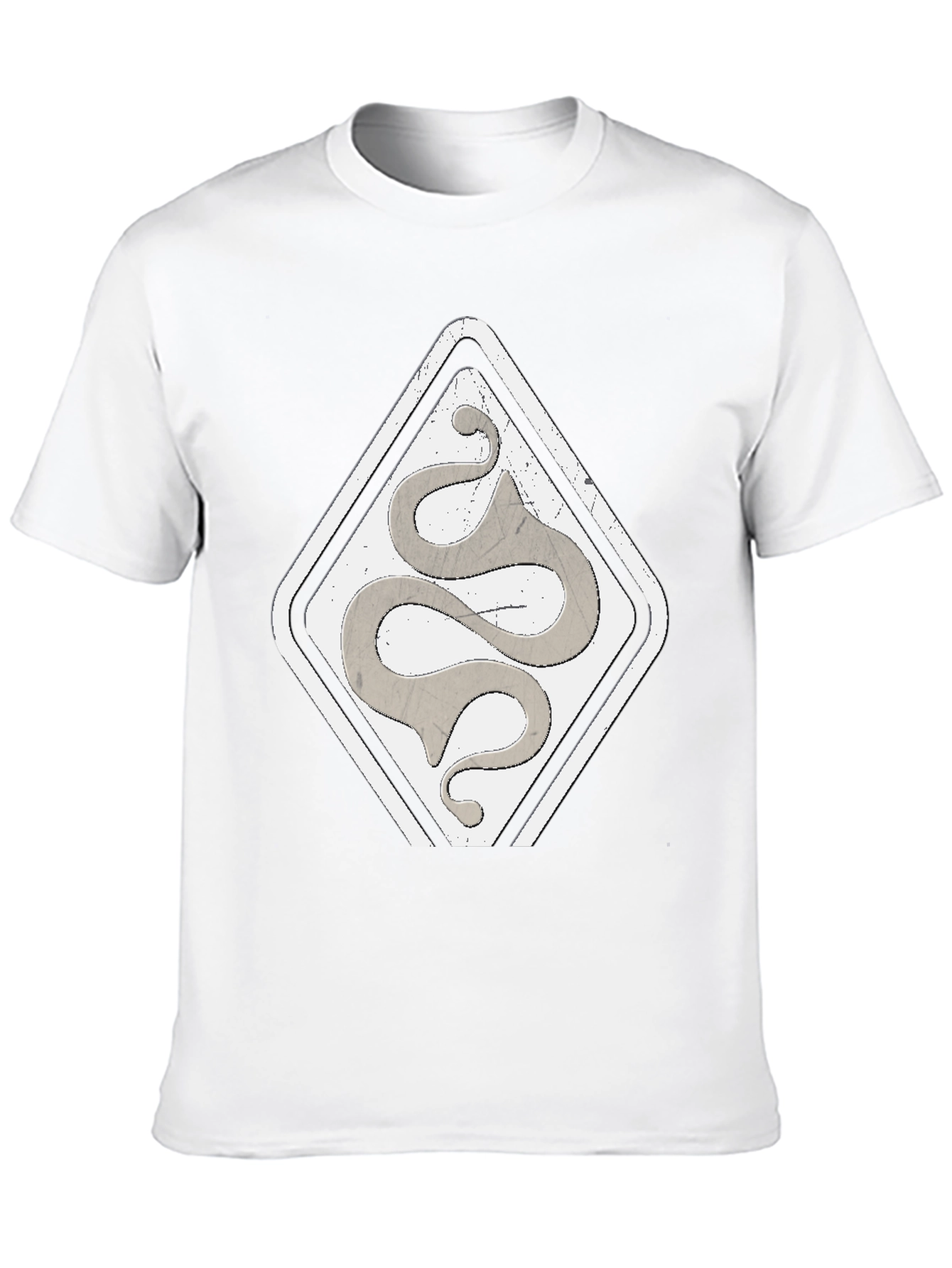 Mens Black T-Shirt with Diamond Snake Logo