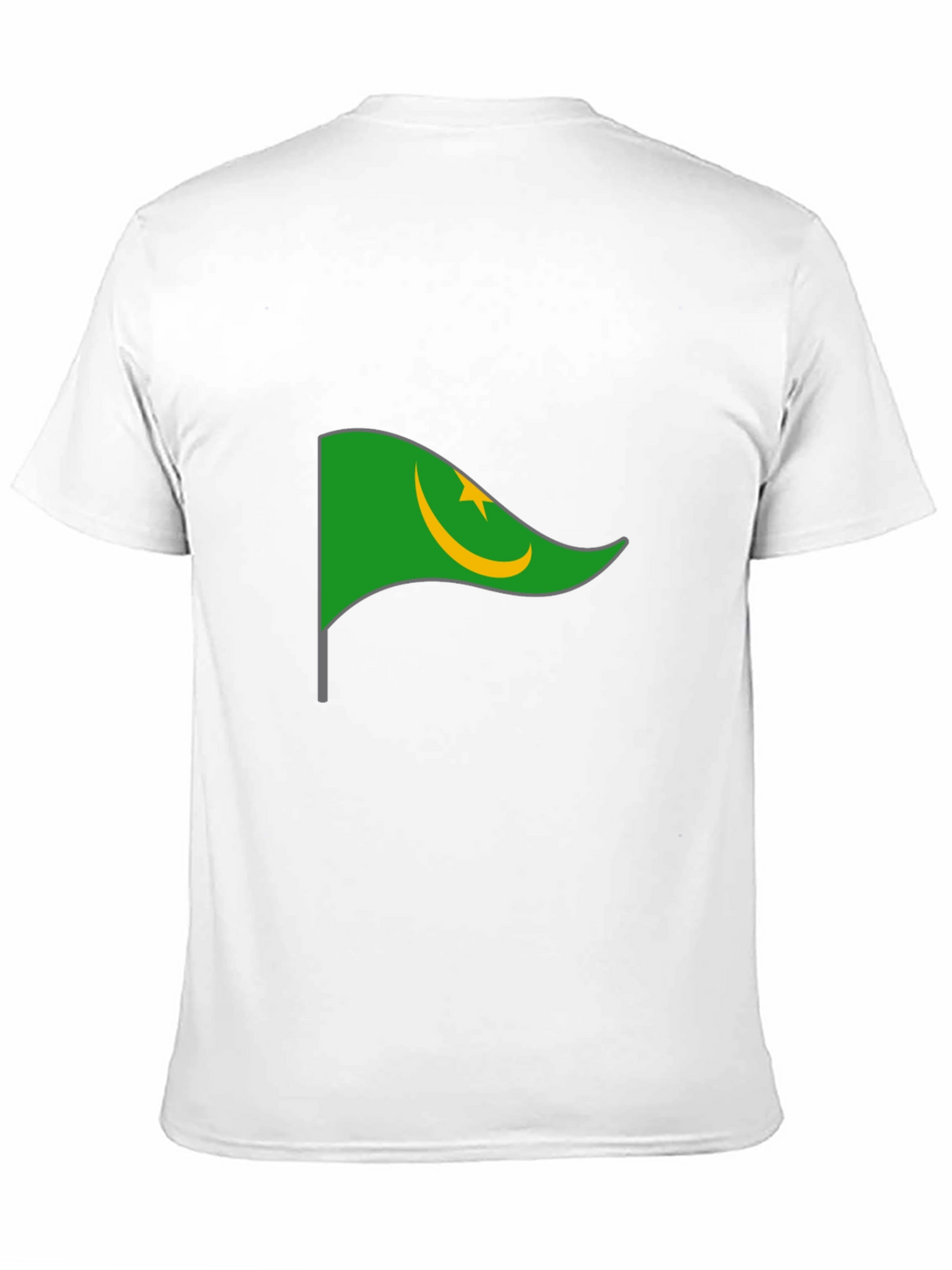 Mauritania Flag Graphic Tee - Black Cotton T-Shirt