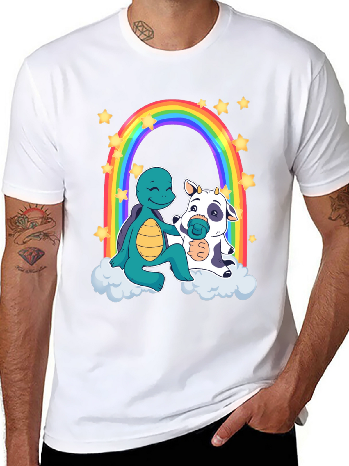 Turtle & Cow Rainbow T-Shirt