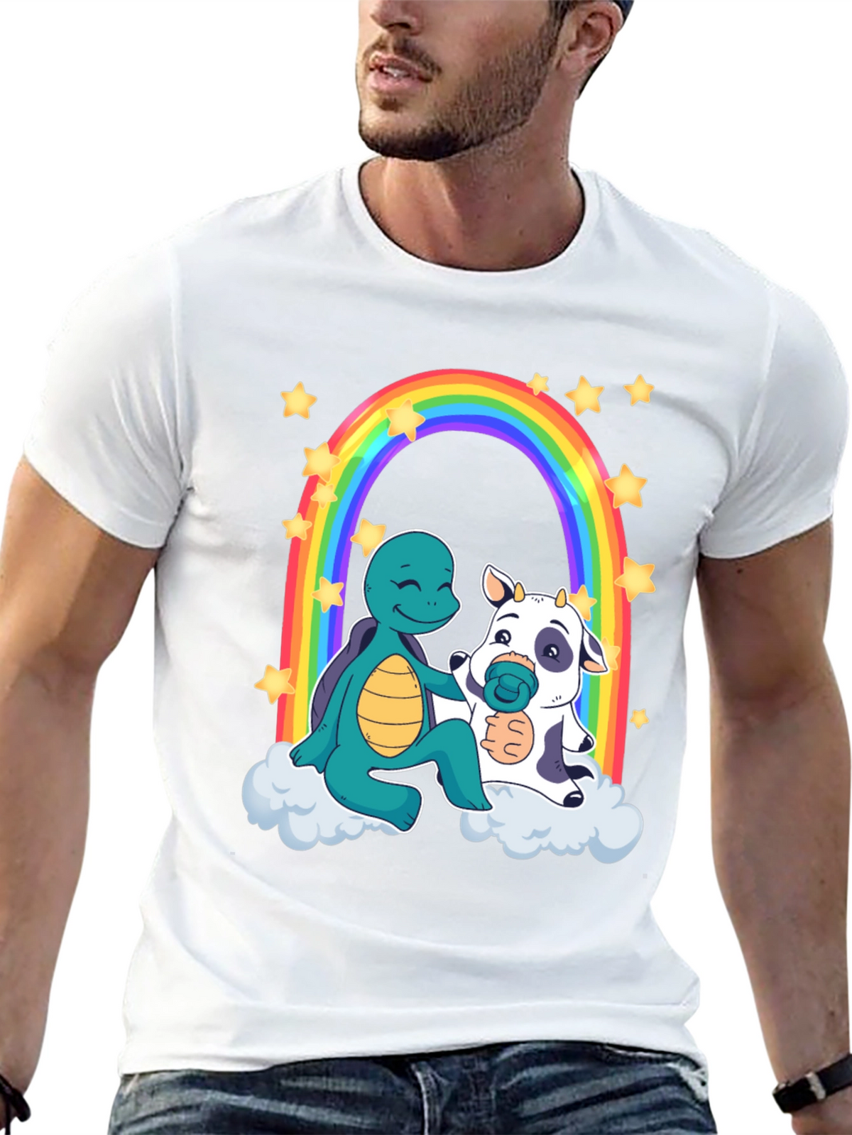 Turtle & Cow Rainbow T-Shirt