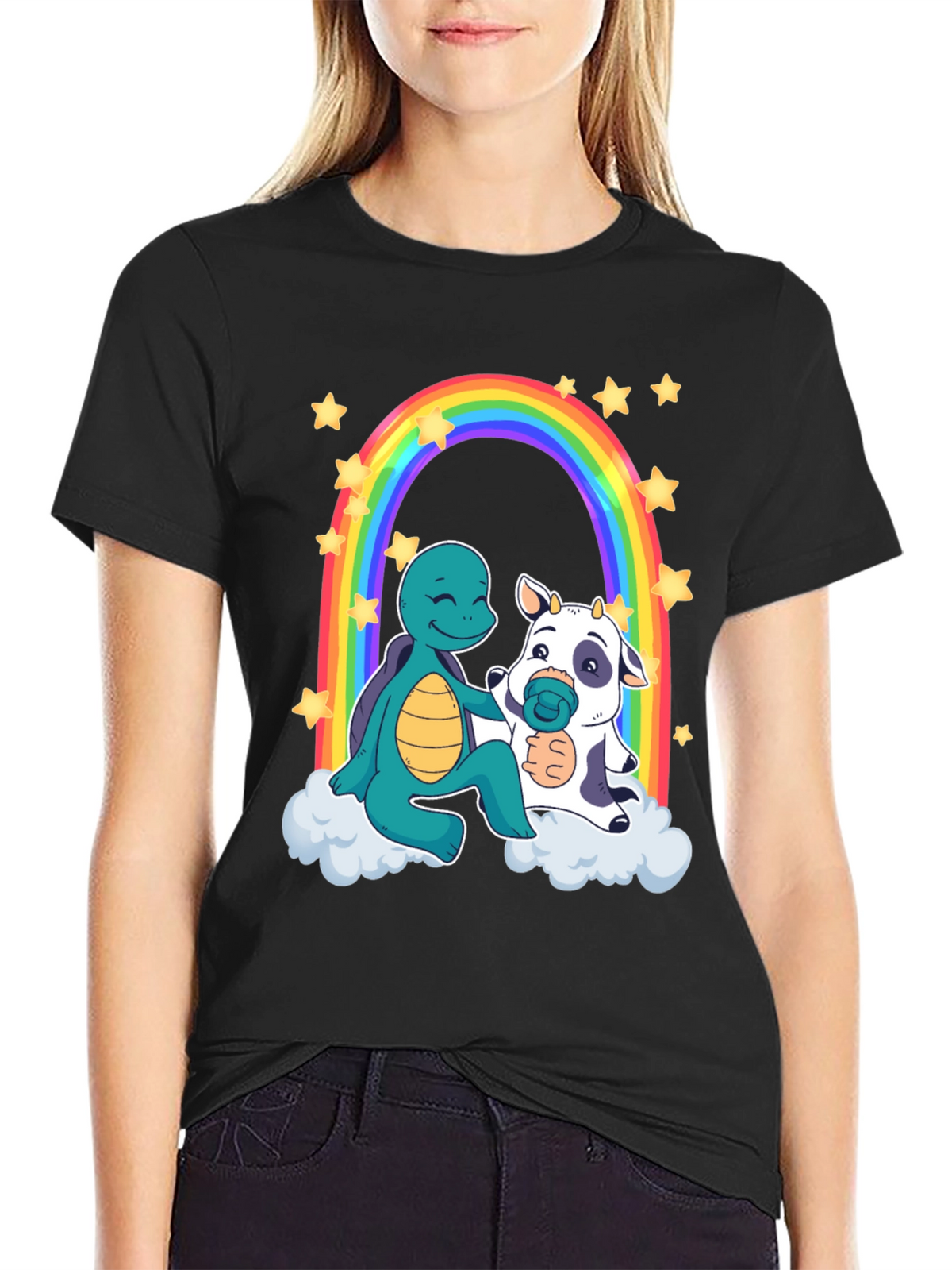 Turtle & Cow Rainbow T-Shirt