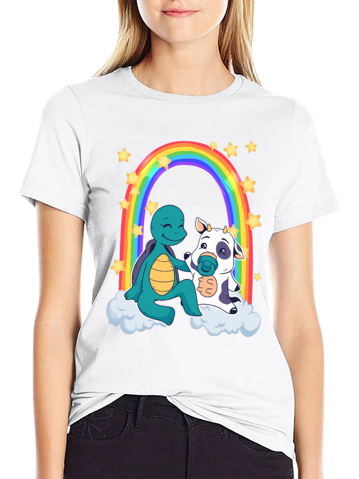 Turtle & Cow Rainbow T-Shirt