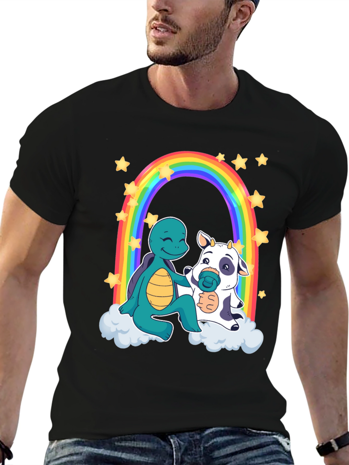 Turtle & Cow Rainbow T-Shirt