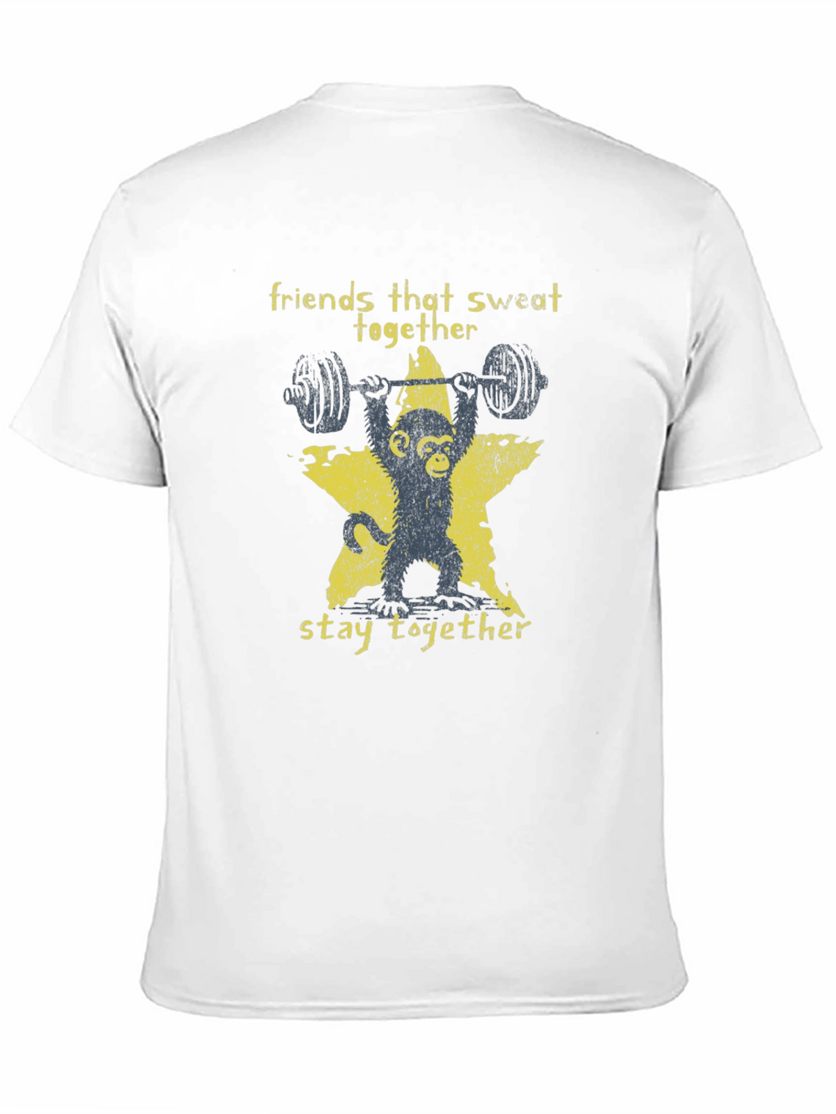 Friends That Sweat Together T-Shirt Funny Monkey Lifting