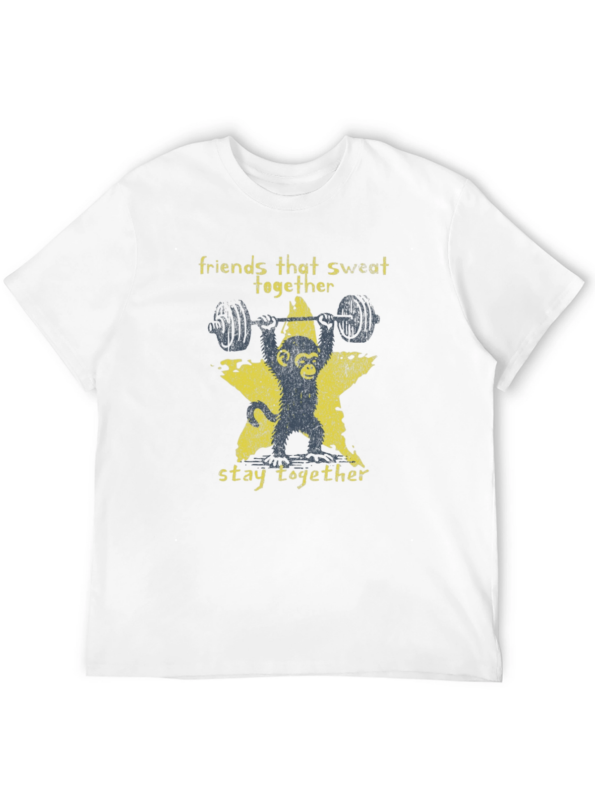 Friends That Sweat Together T-Shirt Funny Monkey Lifting