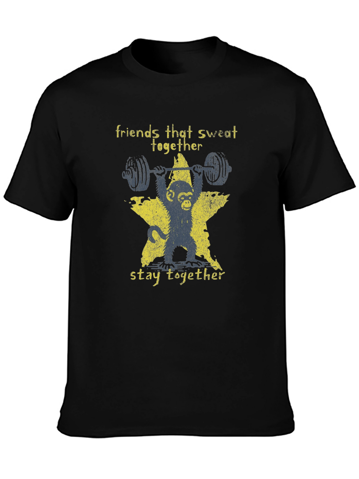 Friends That Sweat Together T-Shirt Funny Monkey Lifting