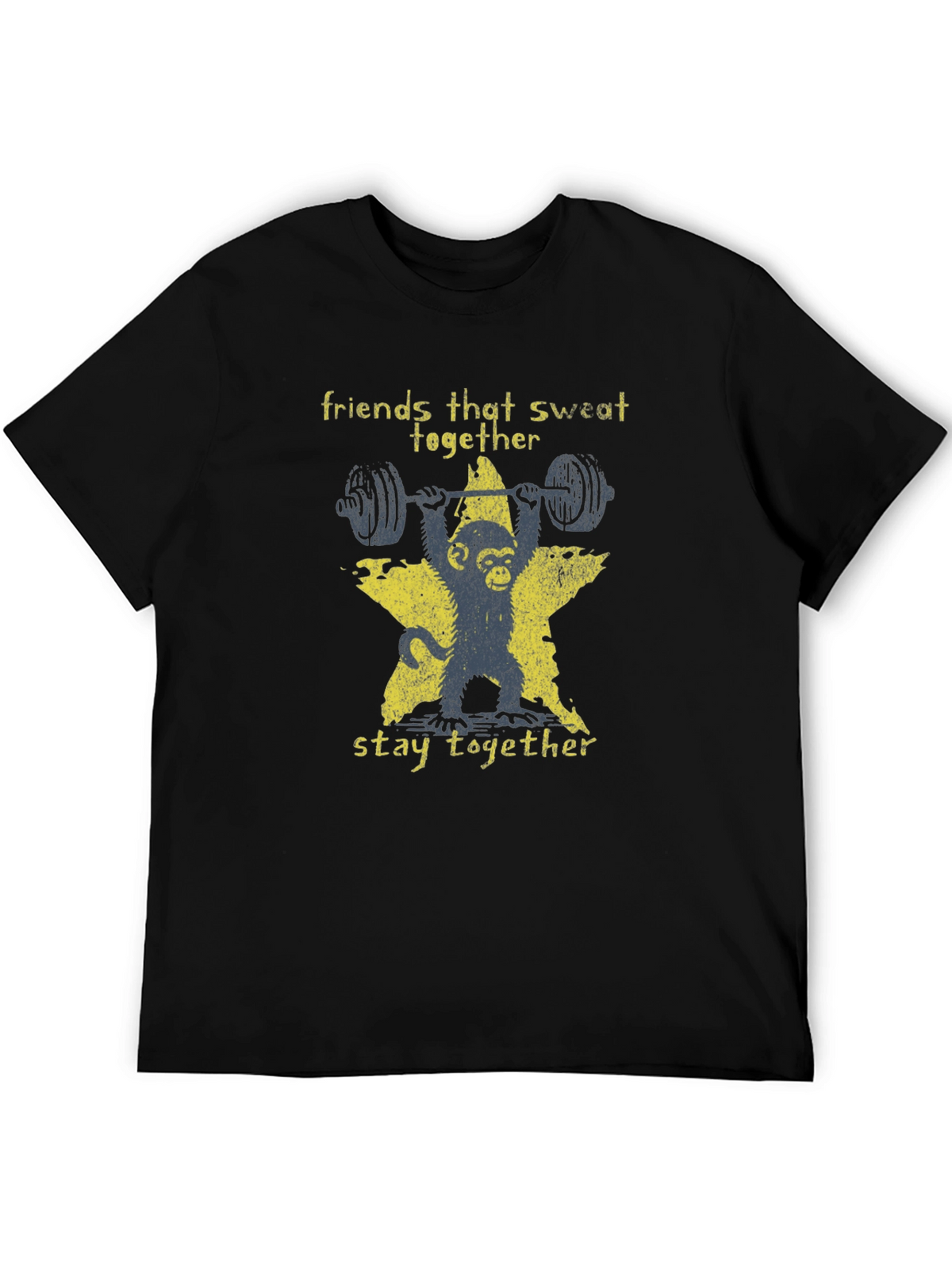 Friends That Sweat Together T-Shirt Funny Monkey Lifting