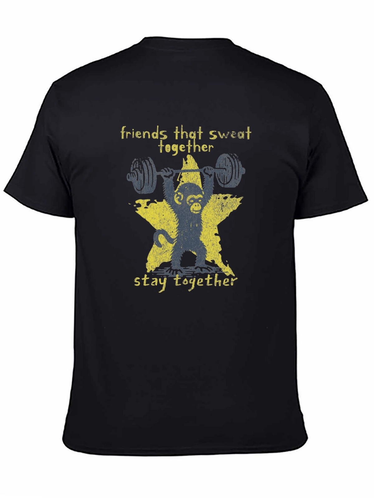 Friends That Sweat Together T-Shirt Funny Monkey Lifting