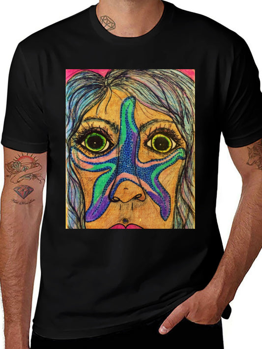 Starfish Face Graphic Tee - Unique Art T-Shirt