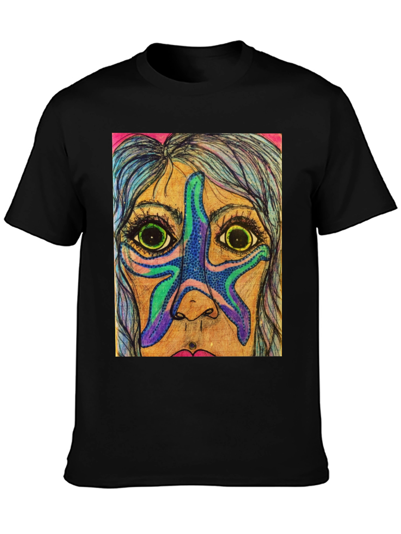 Starfish Face Graphic Tee - Unique Art T-Shirt