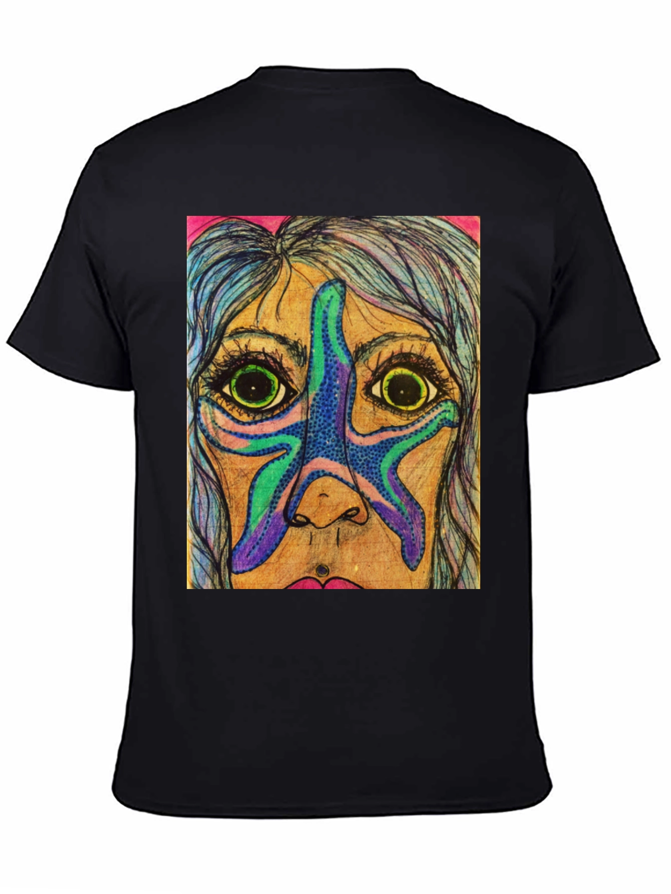 Starfish Face Graphic Tee - Unique Art T-Shirt