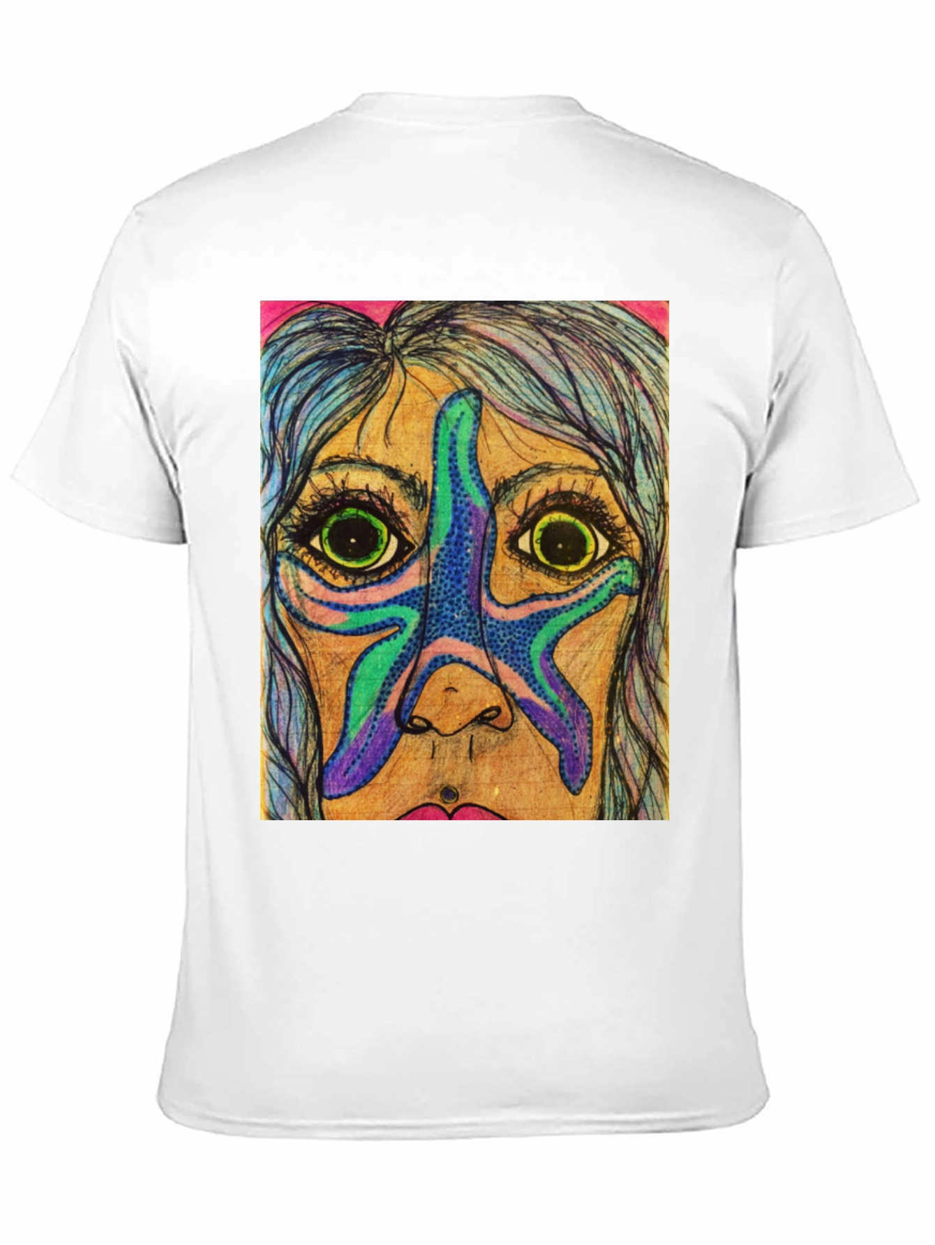 Starfish Face Graphic Tee - Unique Art T-Shirt