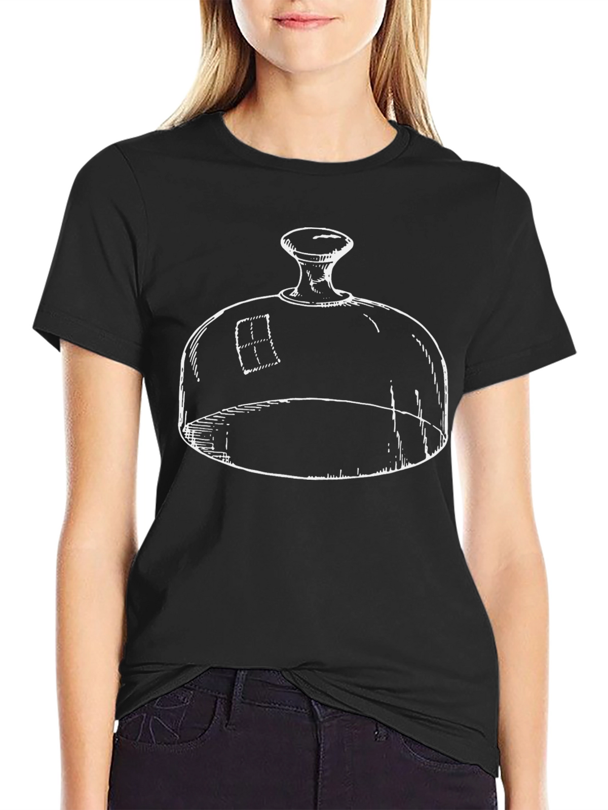 Novelty Glass Dome Graphic Black T-Shirt