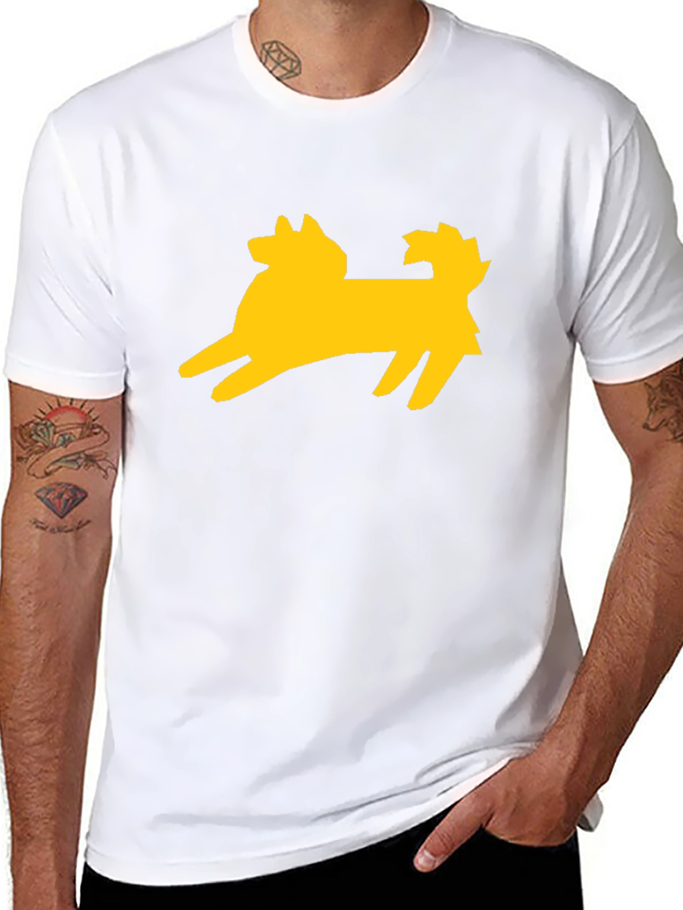 Dog Graphic Tee - Black Cotton Blend