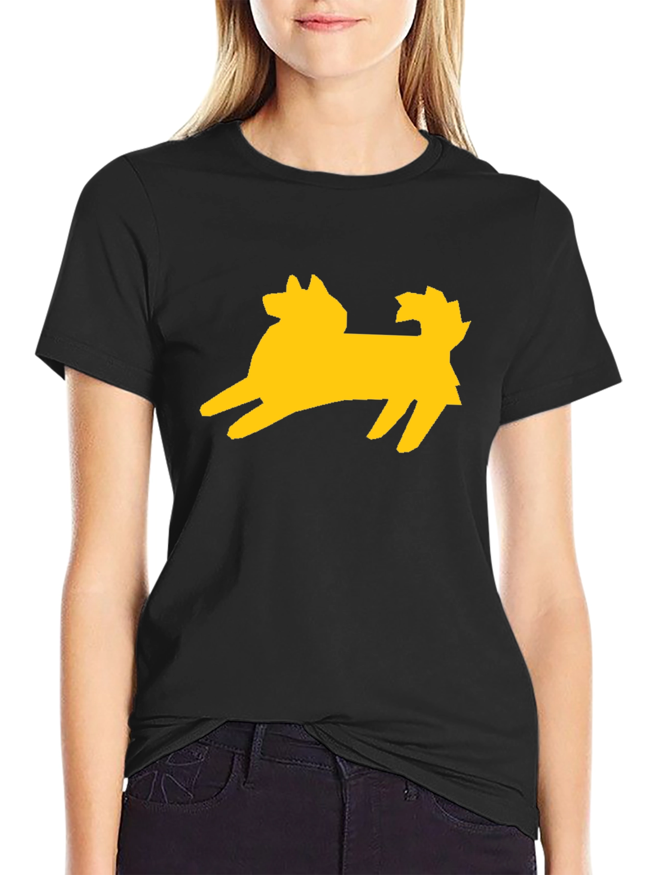 Dog Graphic Tee - Black Cotton Blend
